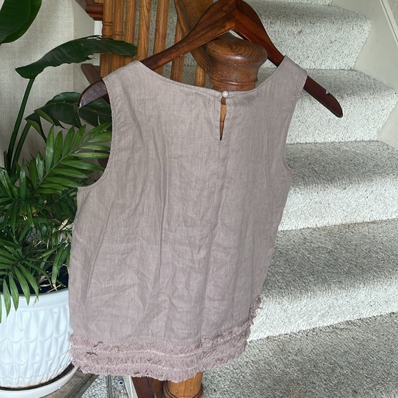 For Cynthia Petite Linen Dusty Mauve Tank Top - Picture 9 of 13